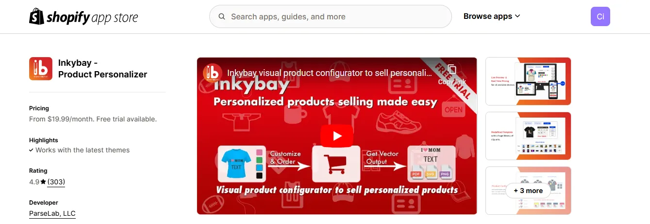 1. Inkybay ‑ Product Personalizer